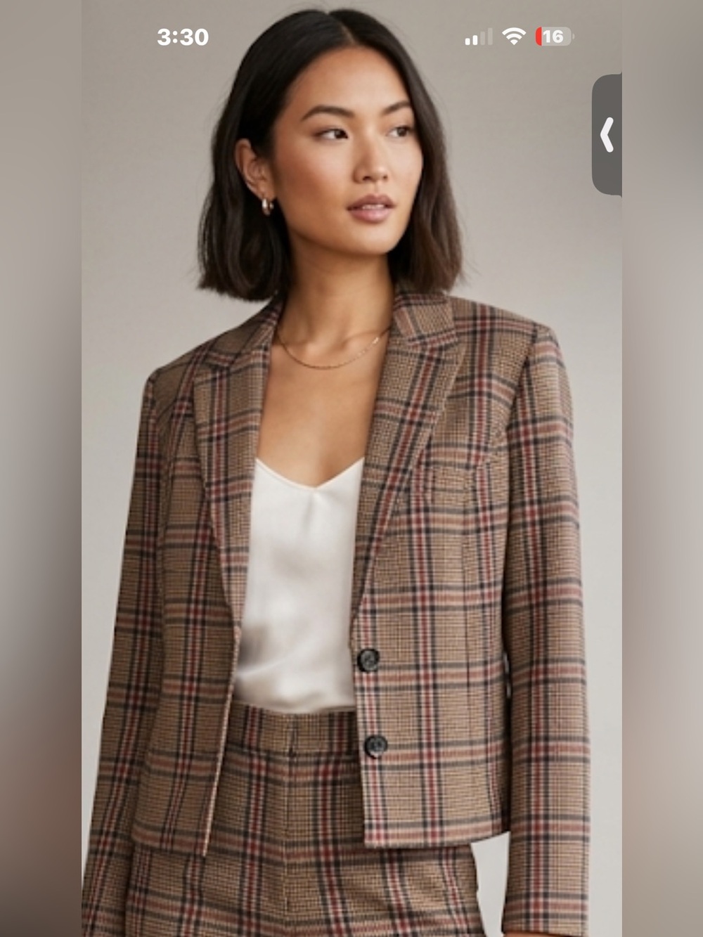 Marissa Webb Plaid Blazer in Tan, Navy & Burgundy NWT 20” PTP